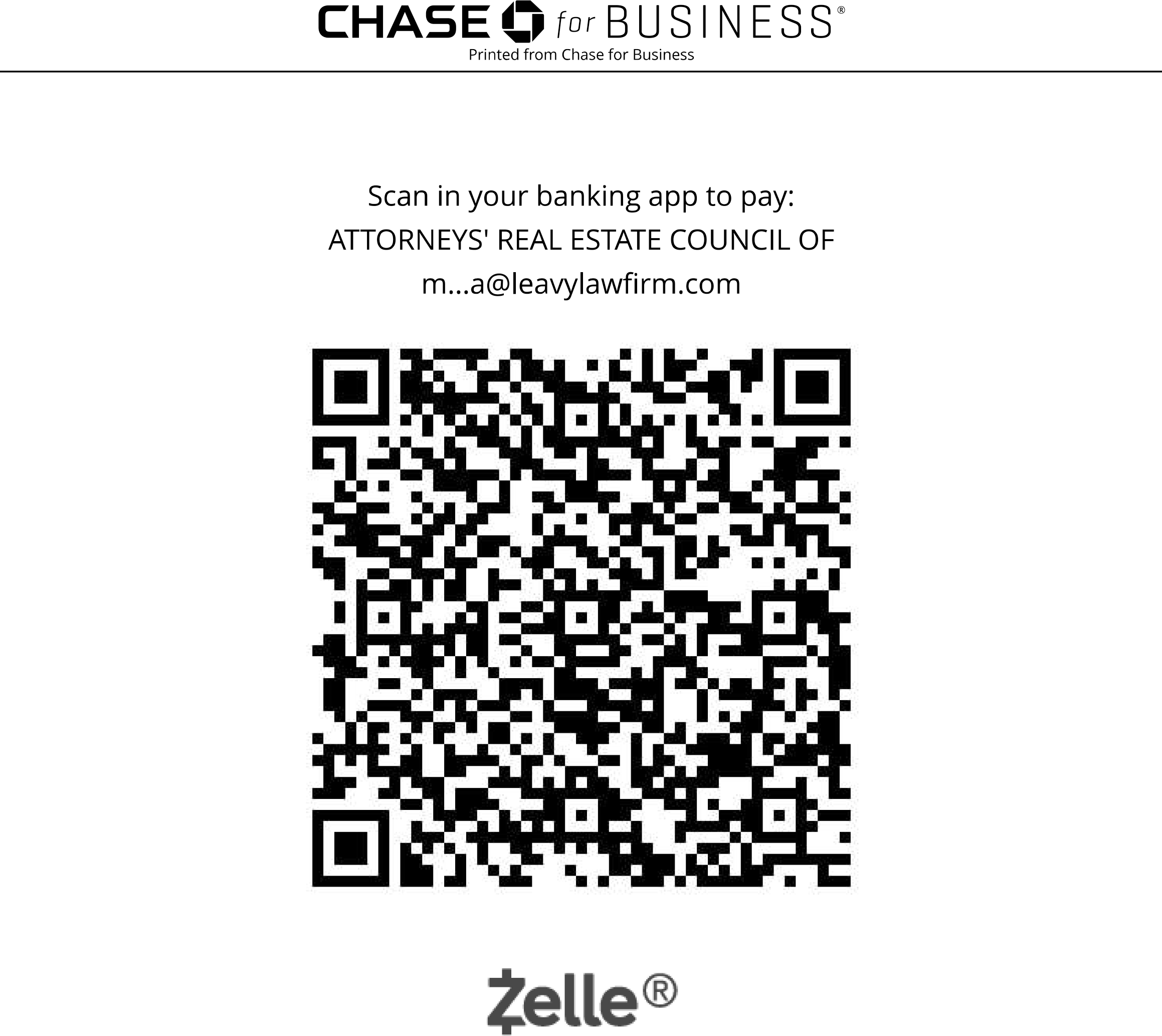Scan in your bank app: Zelle