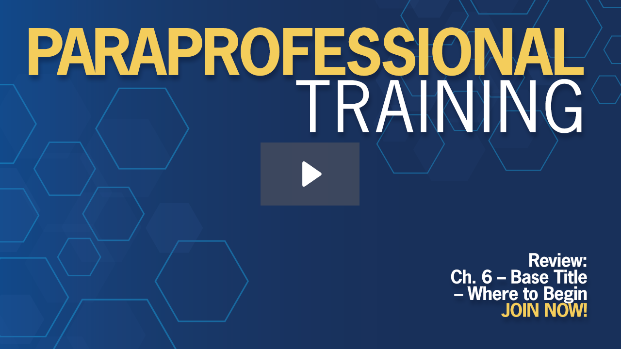 Ch. 6 – Base Title - Where to Begin