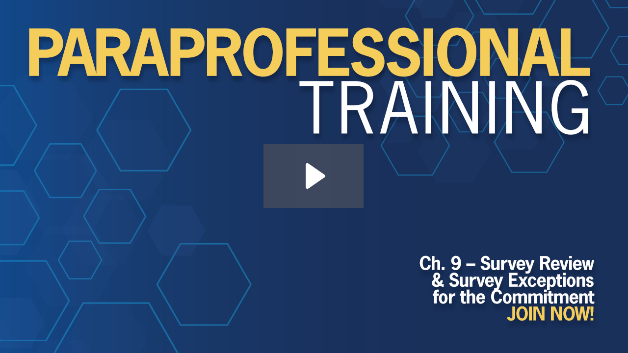 Ch. 9 – Survey Review & Survey Exceptions for the Commitment