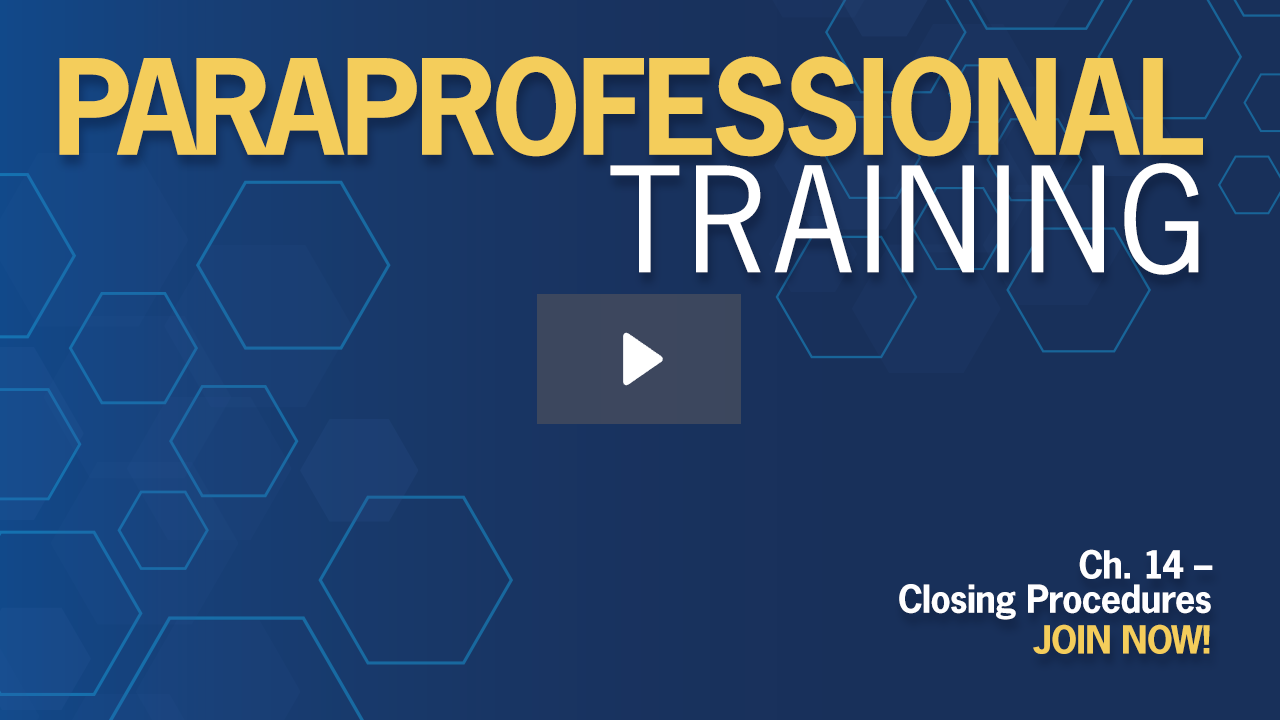 Ch. 14 – Closing Procedures