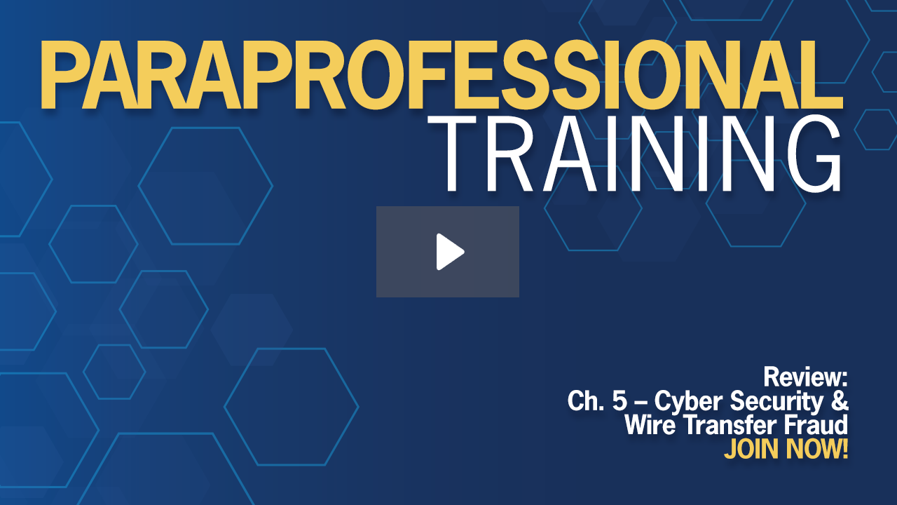 Ch. 5 – Cyber Security &  Wire Transfer Fraud