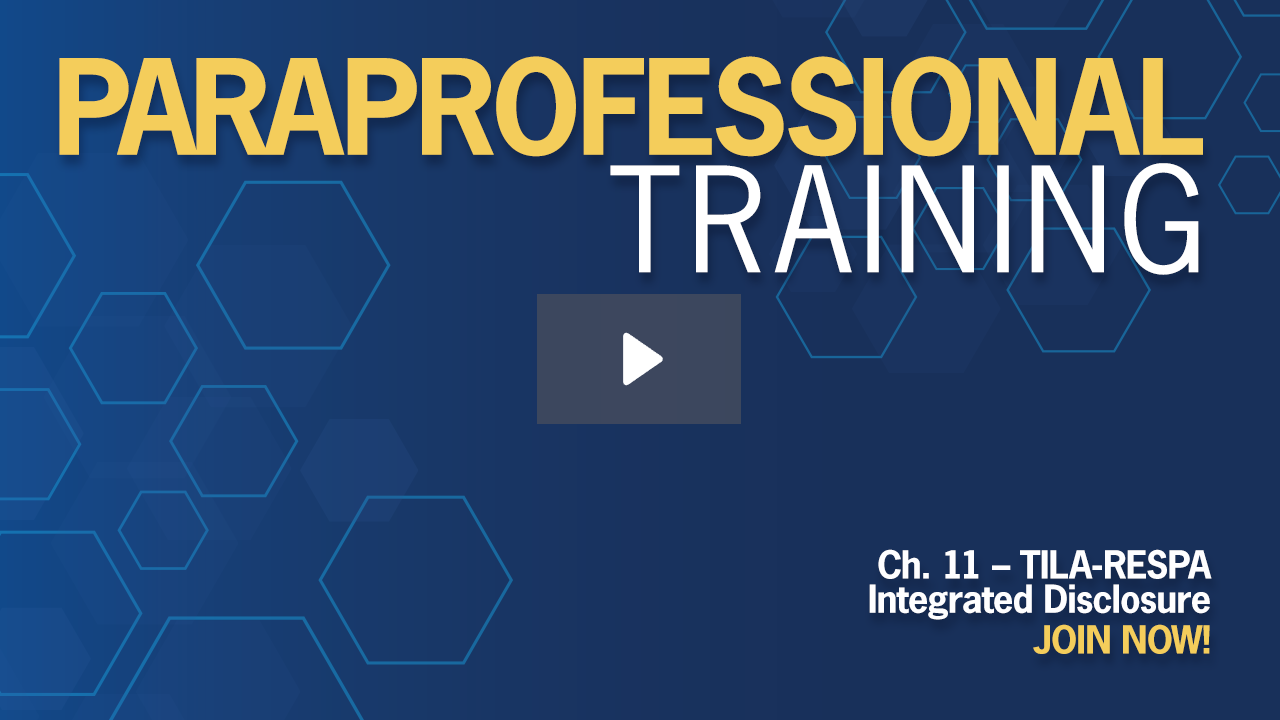 Ch. 11 – TILA-RESPA Integrated Disclosure  (Unit 2 – Interactive Preparation)