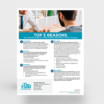 Top 5 Reasons to use a Real Estate Attorney (Download)
